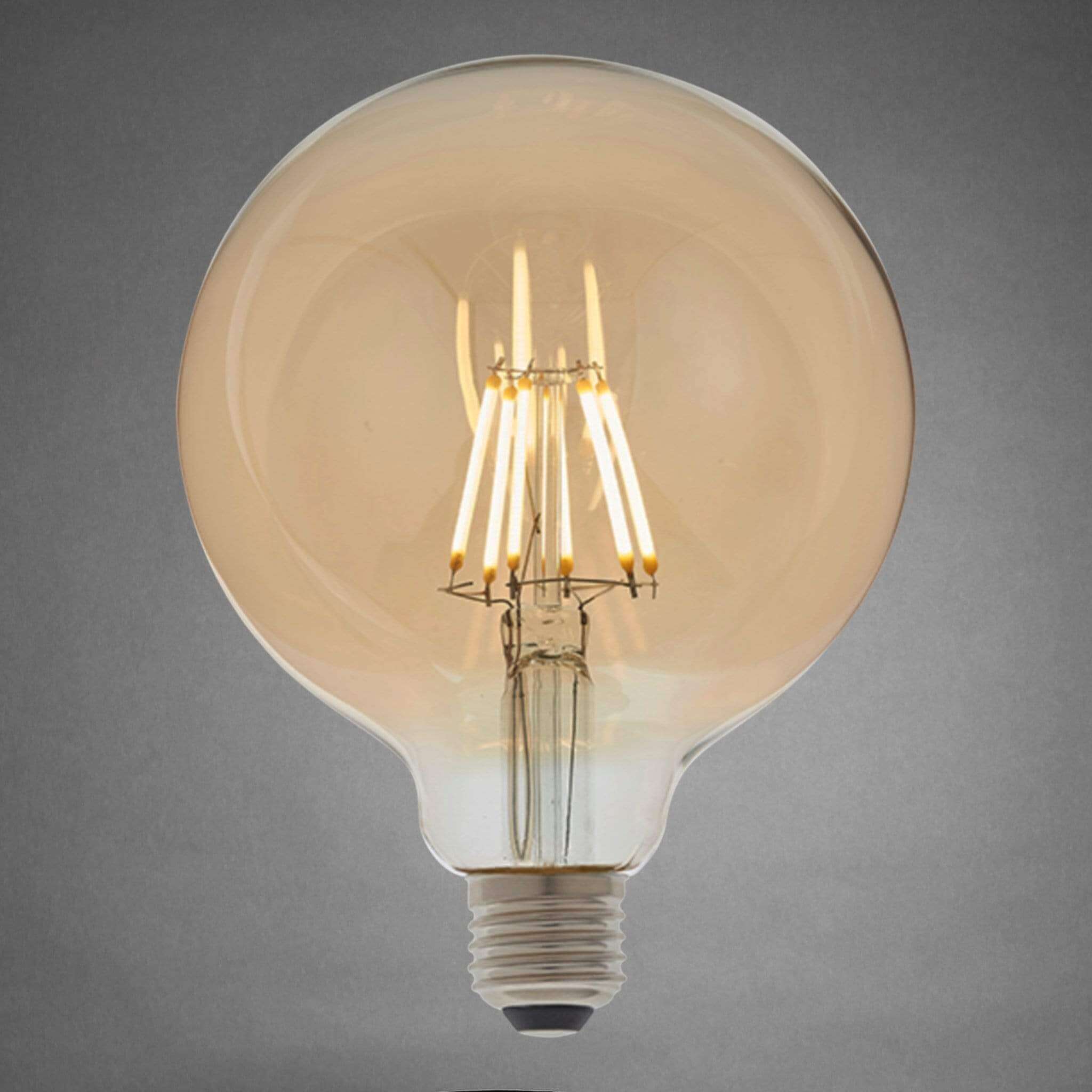Dimmable E27 12.5cm XL Globe LED Filament Bulb 6W - Amber - escapologyhome.co.uk