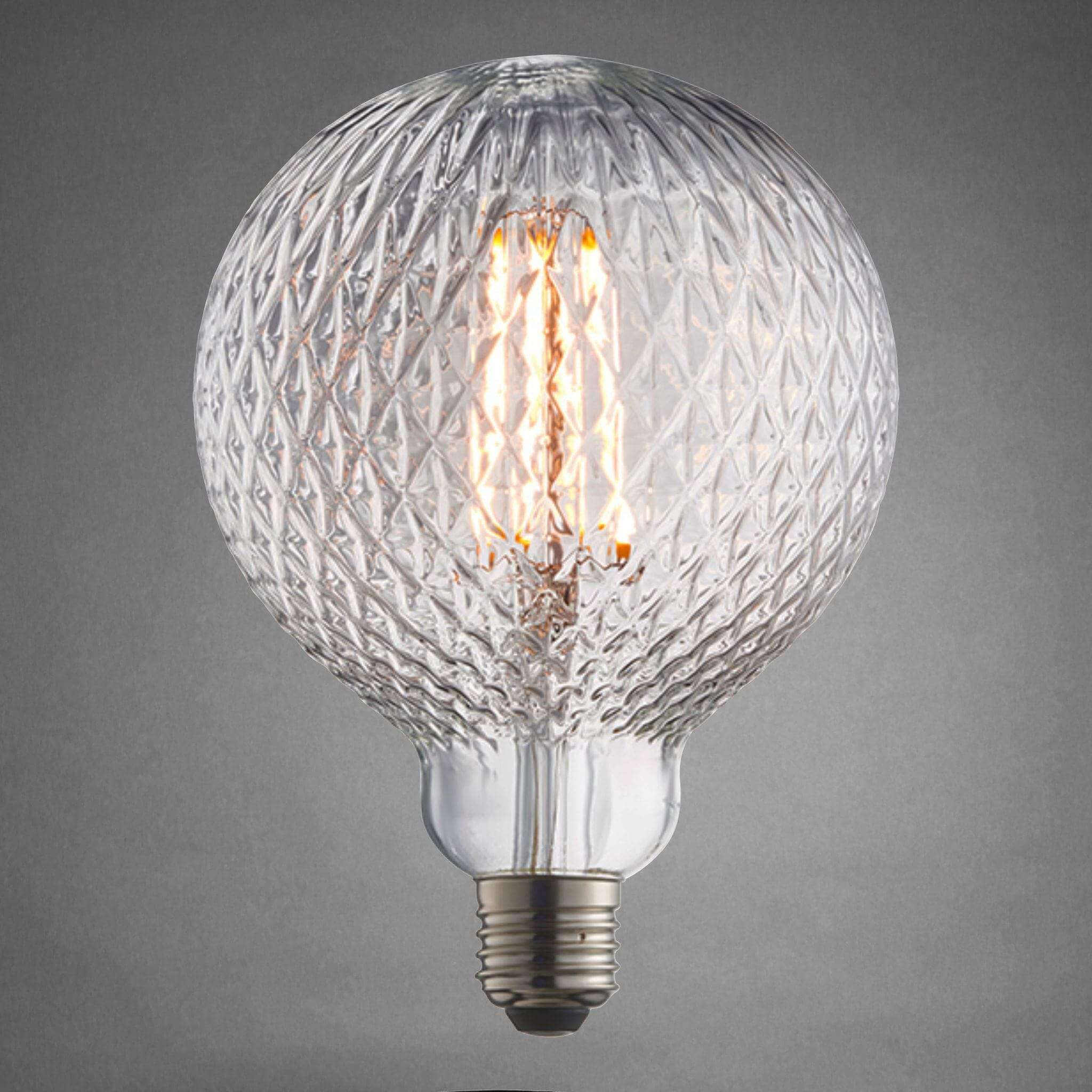 E27 Decorative Faceted Globe Filament LED Bulb - escapologyhome.co.uk