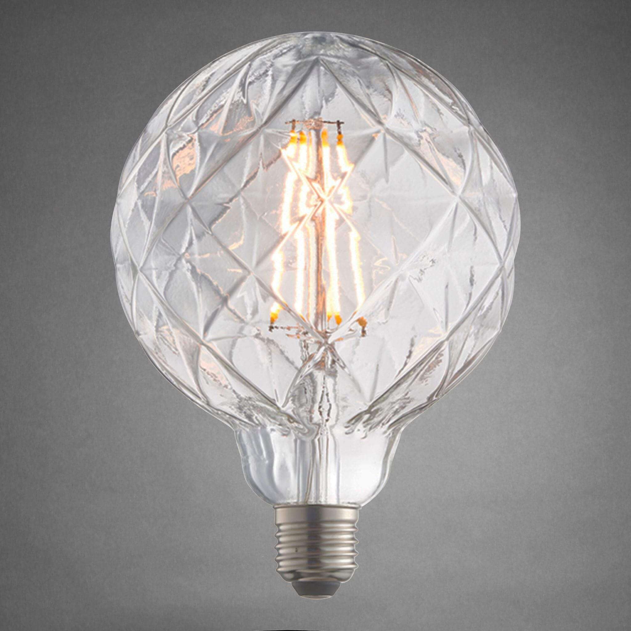 E27 Decorative Faceted Globe Filament LED Bulb - escapologyhome.co.uk