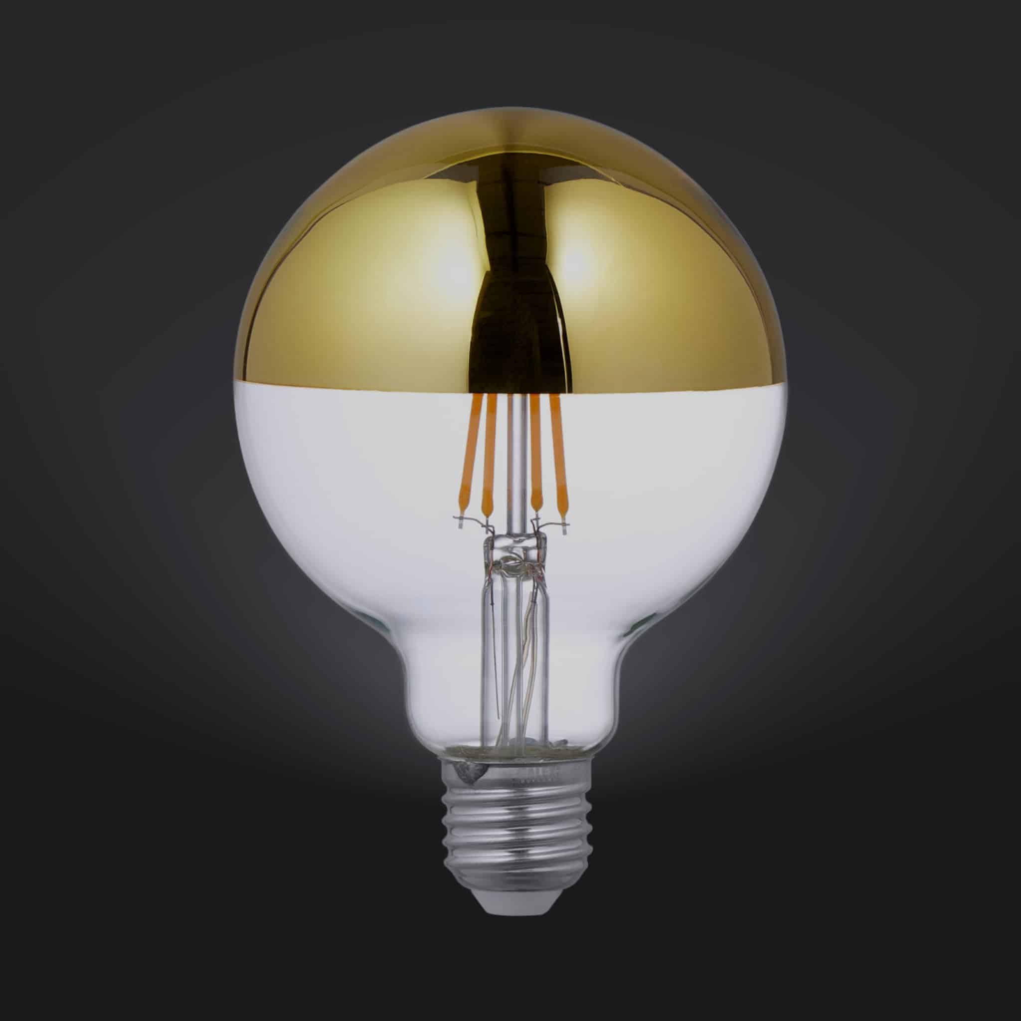 E27 Globe Gold-Topped LED Bulb - Calex Dimmable - escapologyhome.co.uk