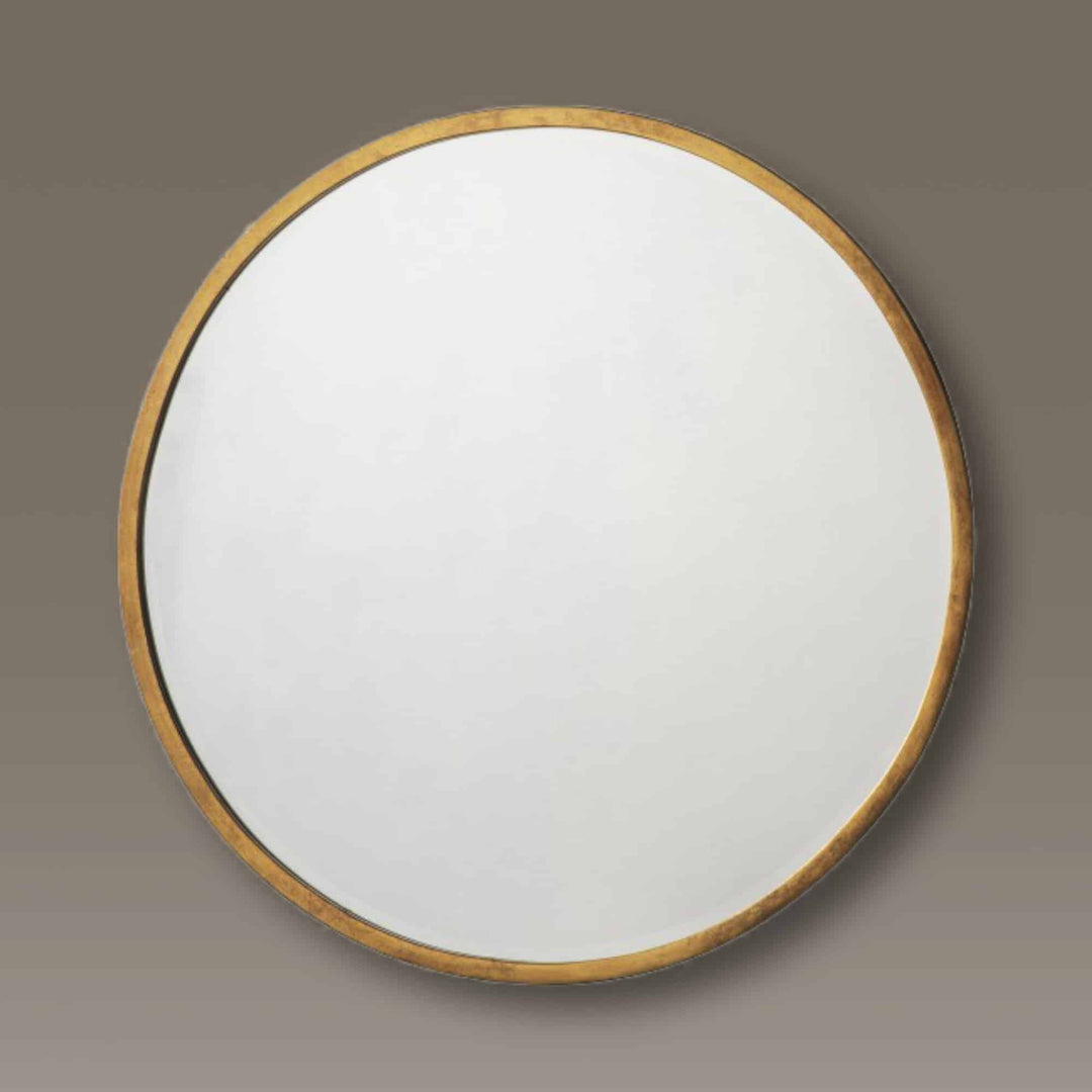 Escapology Katz Round Antique Gold Metal Frame Wall Mirror - escapologyhome.co.uk