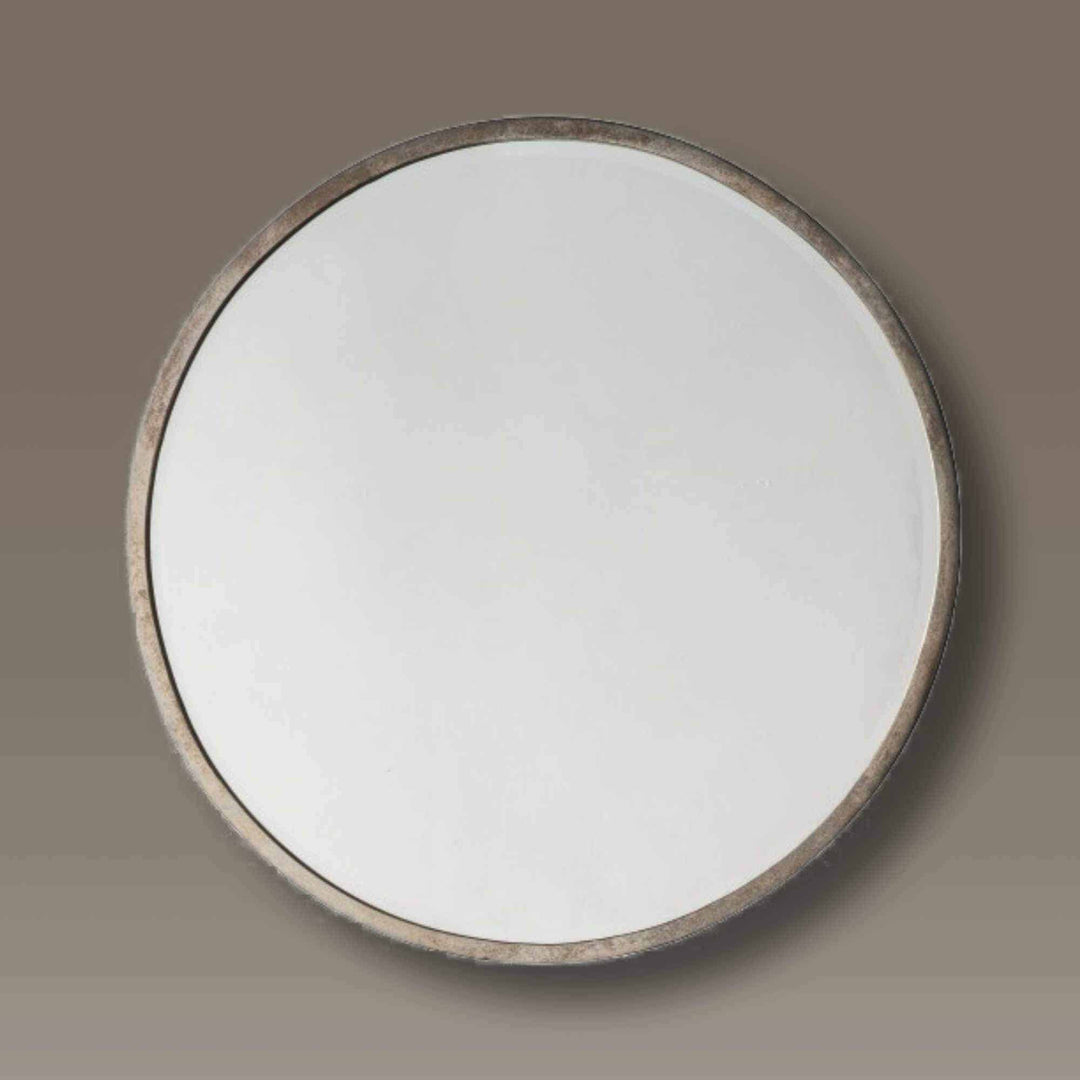 Escapology Katz Round Antique Silver Metal Frame Wall Mirror - escapologyhome.co.uk