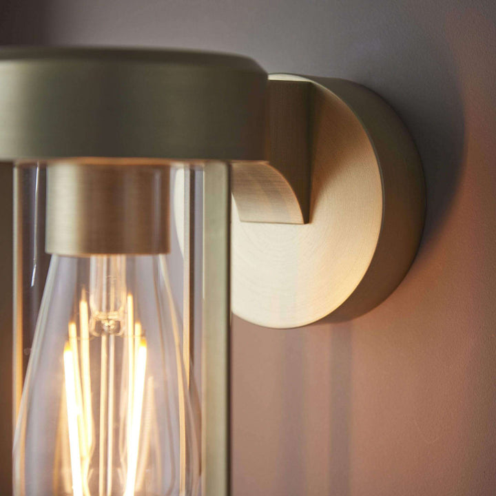 Aire 1 IP44 Outdoor Wall Light - Brushed Gold - escapologyhome.co.uk