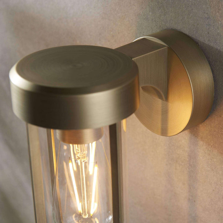 Aire 1 IP44 Outdoor Wall Light - Brushed Gold - escapologyhome.co.uk