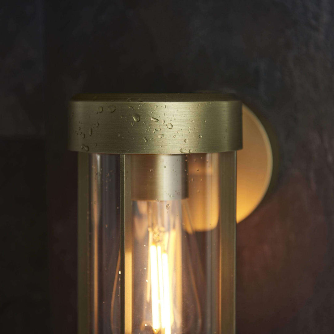 Aire 1 IP44 Outdoor Wall Light - Brushed Gold - escapologyhome.co.uk