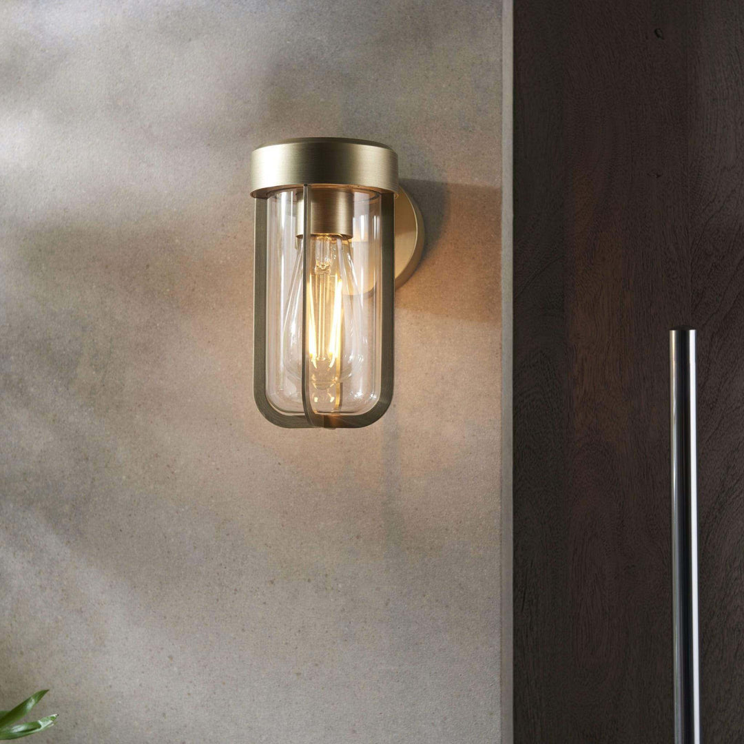 Aire 1 IP44 Outdoor Wall Light - Brushed Gold - escapologyhome.co.uk