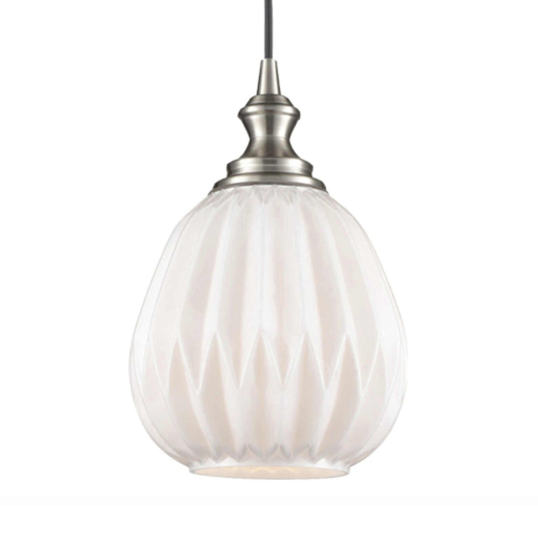 Bella Milk Glass Teardrop Pendant - escapologyhome.co.uk