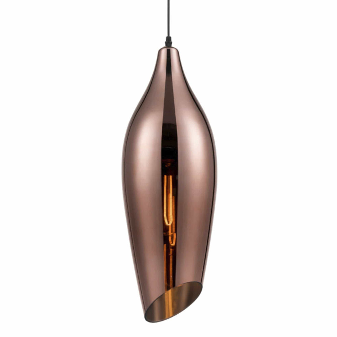 Pierro Glass Pendant Copper - Two Sizes - escapologyhome.co.uk