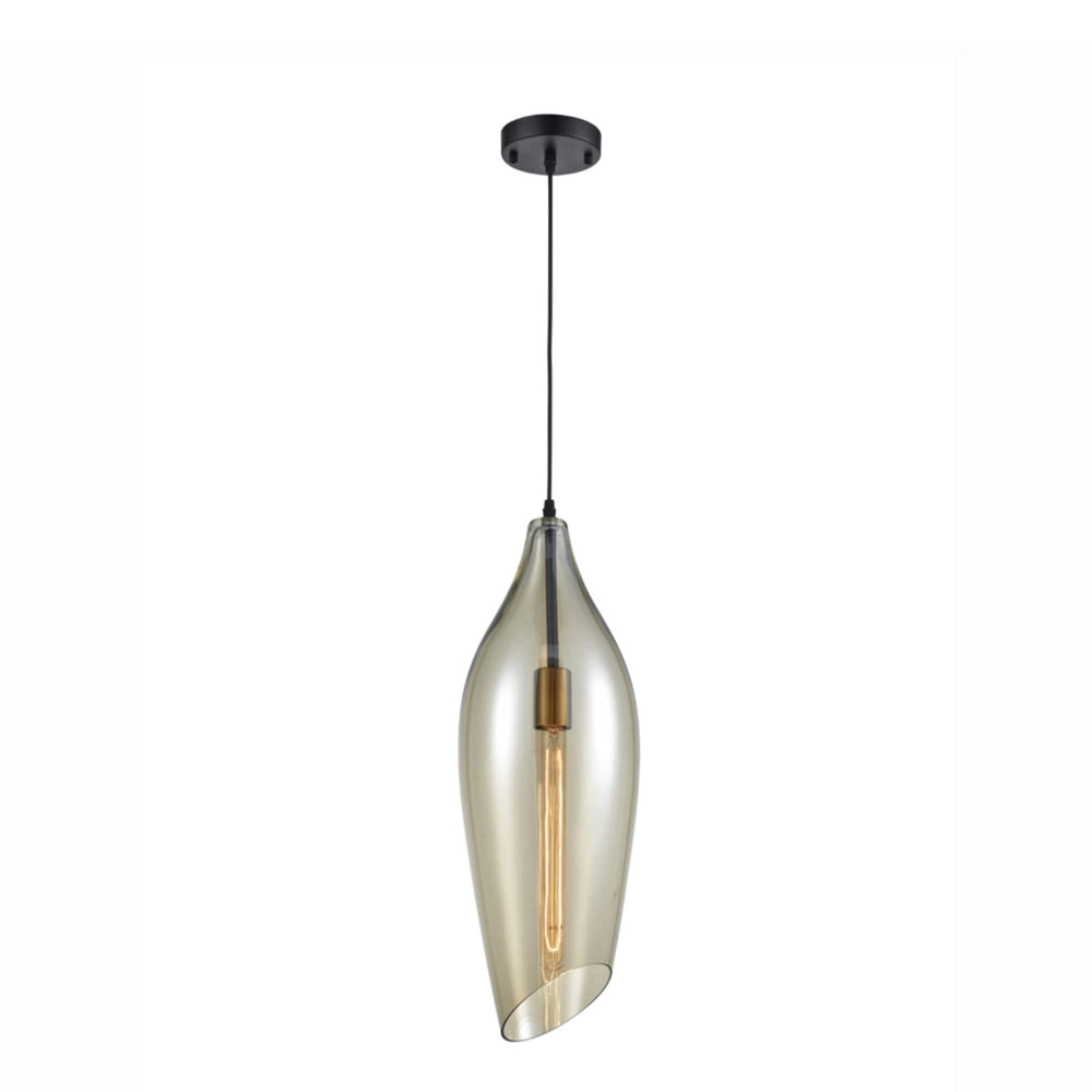 Pierro Glass Pendant Pale Amber - Two Sizes - escapologyhome.co.uk