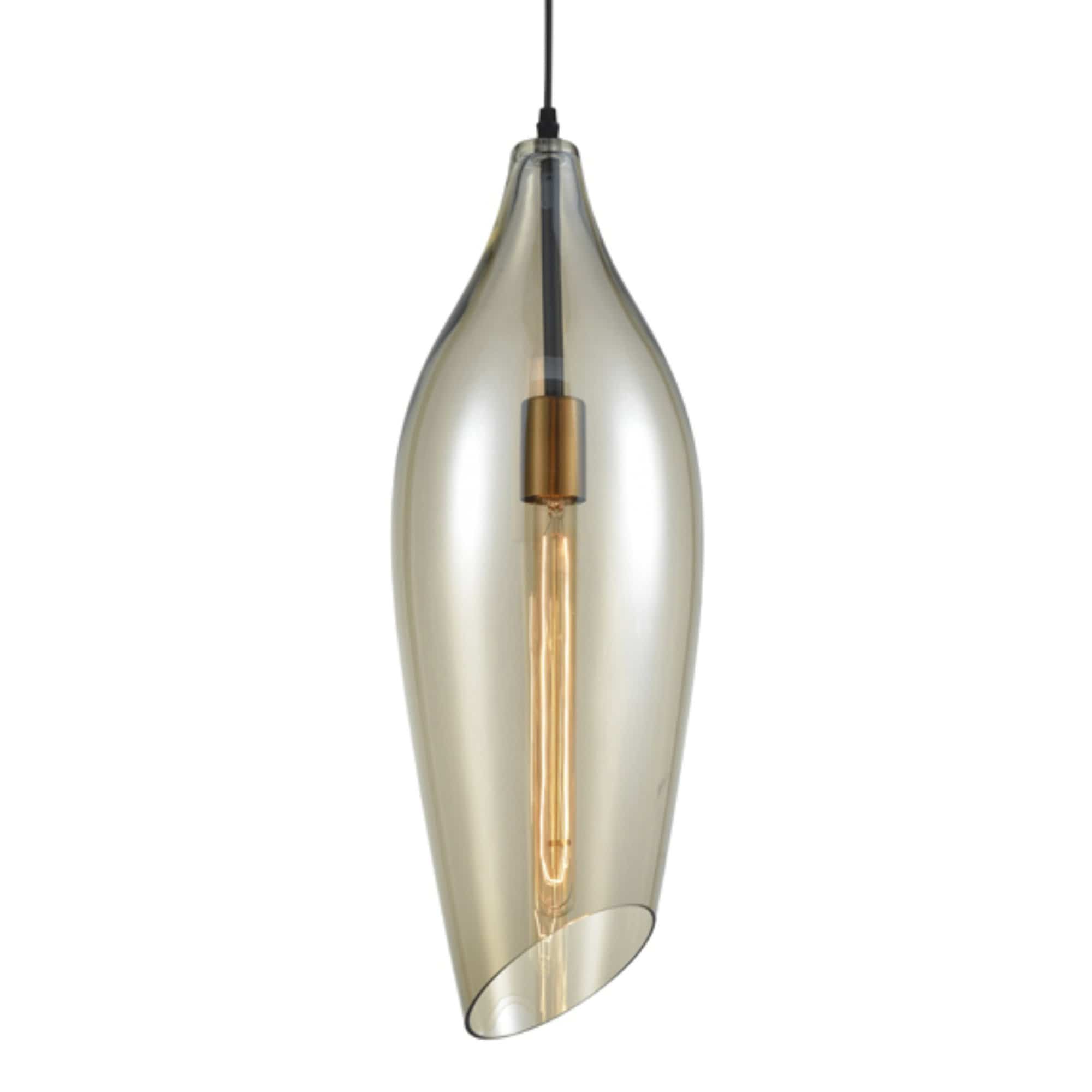 Pierro Glass Pendant Pale Amber - Two Sizes - escapologyhome.co.uk
