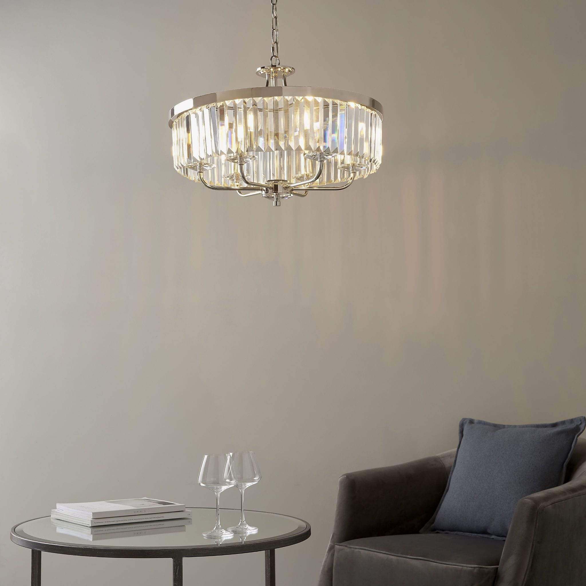 Iara Round Faceted Glass Chandelier - escapologyhome.co.uk