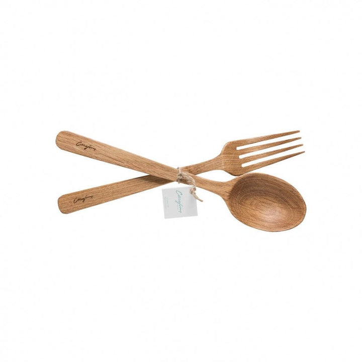 Portuguese Oak Spoon & Fork Salad Servers